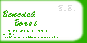 benedek borsi business card